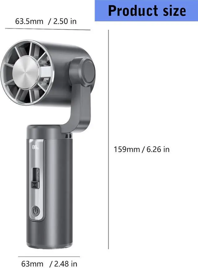 Alt view image 5 of 7 - PANGBOER 199 Speed Cooling Desk Small Fan Rechargeable Portable Handheld Fan Outdoor Air Coolers Tool Easy to Carry Outdoor Personally Coolers