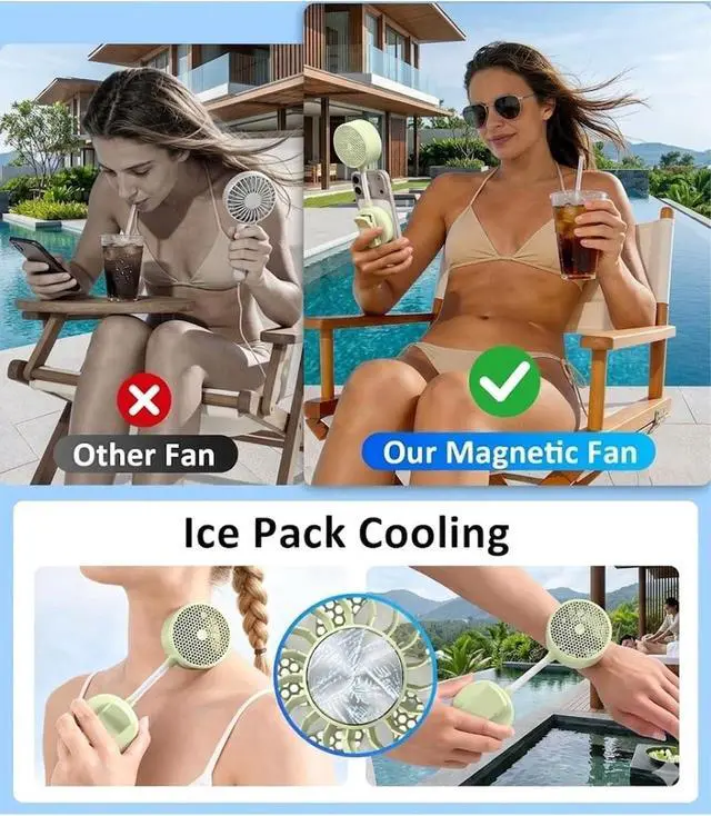 Alt view image 3 of 7 - Magnetic Phone Fan - Magnetic Fan and Phone Stand with 360° Flexible Gooseneck, Rechargeable Mini Portable Handheld Clip, 3 Speeds & Wide Airflow, for Office & Travel (White)