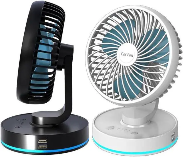 Alt view image 4 of 7 - Car Fan USB/Plug Cooling Fan for Car SUV Home Foldable 360° Rotatable Car with LED