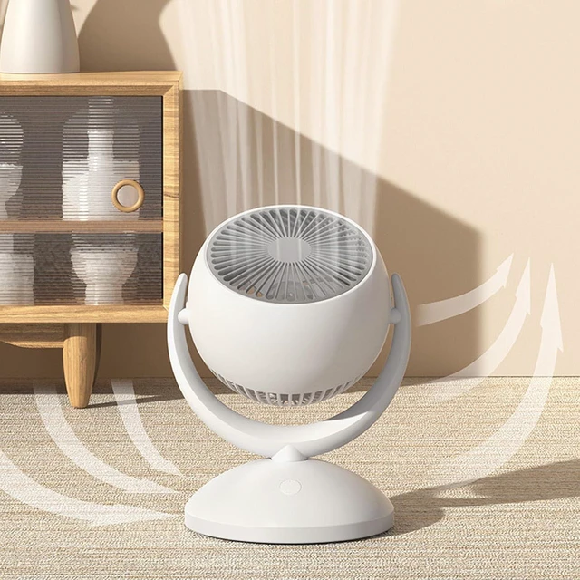 Alt view image 2 of 7 - USB Desk Fan, 4 Speed Modes Ultra Quiet Portable Table Fan with Powerful Motor Air Circulation for Bedroom Office Dormitory (Plug In(Without Oscillating))