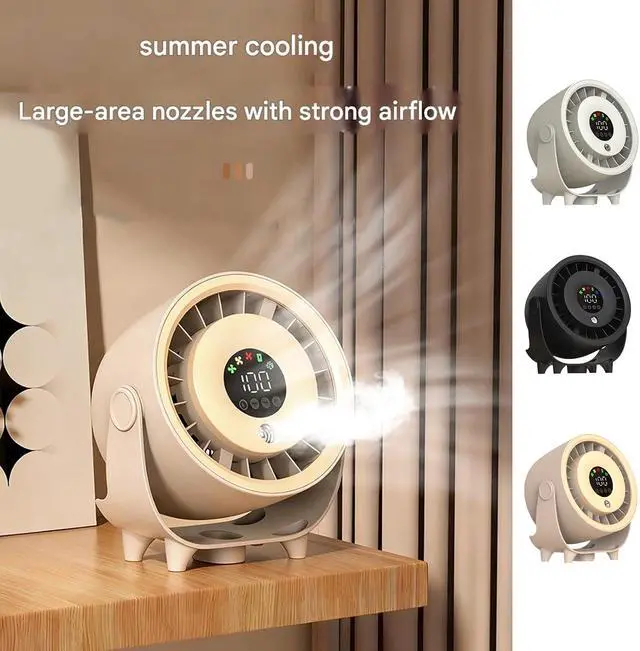 Alt view image 2 of 7 - Rechargeable Handheld Cooling Fan 50ml Water Container Adjustable and Wind Home Travel Fan