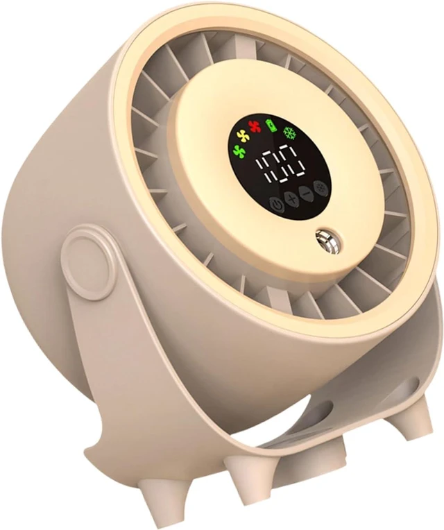 Alt view image 7 of 7 - USB Powered Table Fan 3 Settings 3600mAh Capacity Lightweight for Warm Season Activities Fan