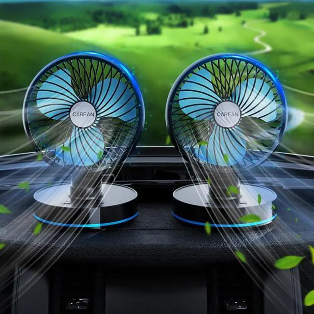 Alt view image 6 of 7 - Car Fan USB/Plug Cooling Fan for Car SUV Home Foldable 360° Rotatable Car with LED