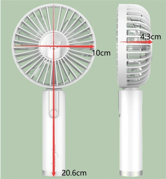 Alt view image 2 of 6 - Cooling Fan for Home Office Travel Portable Fan Personal Use Quiet USB Charge for Indoor Outdoor Travel Supplies(Green)