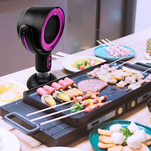 Alt view image 6 of 7 - Portable Adjustable Desktop for exhaust Fan with USB Charging for Efficient Smoke Removal in Household Kitchens (Black purple)