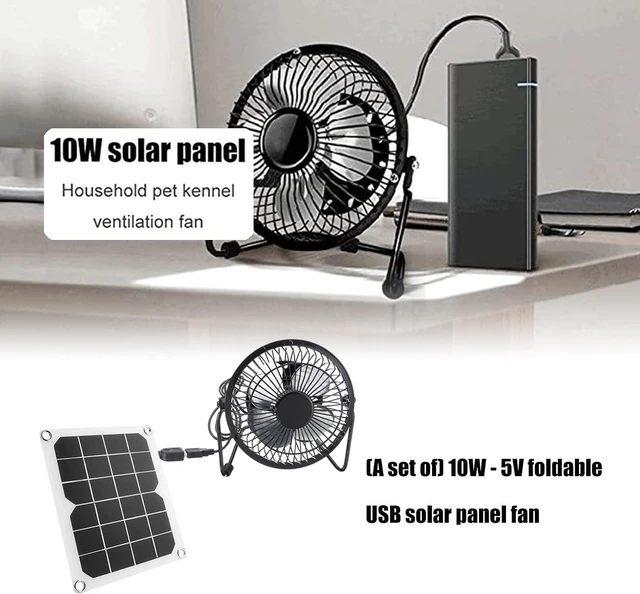 Alt view image 2 of 7 - Solar Panel Exhaust Fan 10W USB for Outdoor Attics Pet Houses Rustproof Outdoor Solars Powered Cooling Pet House Solars Air Circulations