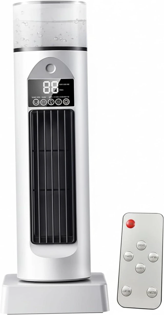 Main image of Bladeless Oscillating Tower Fan Portable Air Conditioning Fan With Mist Function For Bedroom Usb Desktop Cooling Fans With Remote Control White