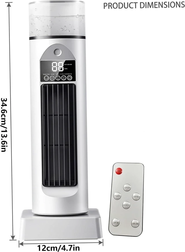 Alt view image 2 of 7 - Bladeless Oscillating Tower Fan Portable Air Conditioning Fan With Mist Function For Bedroom Usb Desktop Cooling Fans With Remote Control White