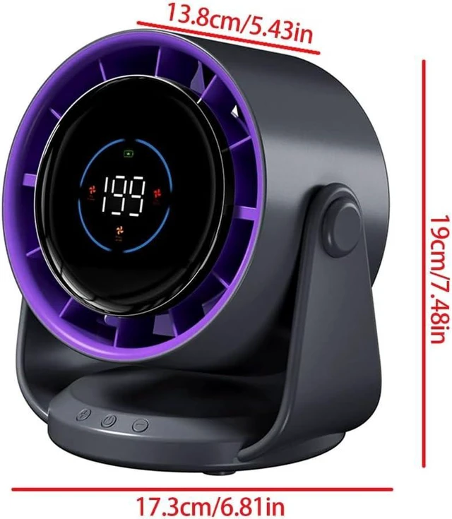 Alt view image 5 of 7 - Portable Fan Adjustable Cooling Fan Convenient Digital Display Fan USB Office Fan Indoor Fan Suitable for Indoor Use