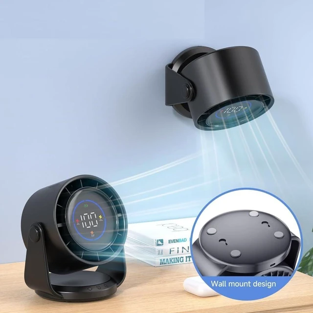 Alt view image 4 of 7 - Portable Fan Adjustable Cooling Fan Convenient Digital Display Fan USB Office Fan Indoor Fan Suitable for Indoor Use