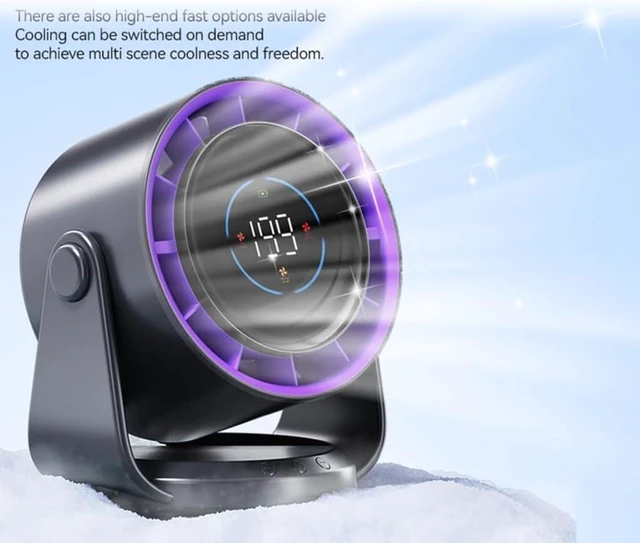 Alt view image 7 of 7 - Portable Fan Adjustable Cooling Fan Convenient Digital Display Fan USB Office Fan Indoor Fan Suitable for Indoor Use
