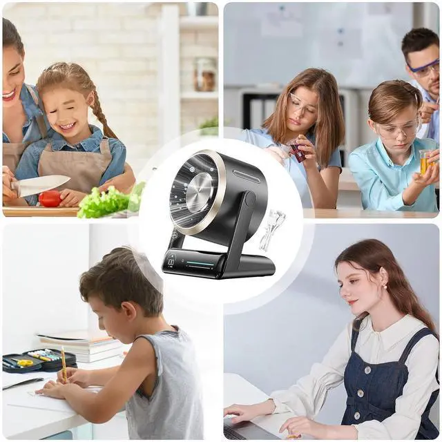 Alt view image 4 of 7 - Desktop Fan - Portable 100-Speed Digital Display | Personal Cooling Portable Fan - for Home Kitchen School Dorm Camping Travel Outdoor Summer Beach Picnic Road Trip