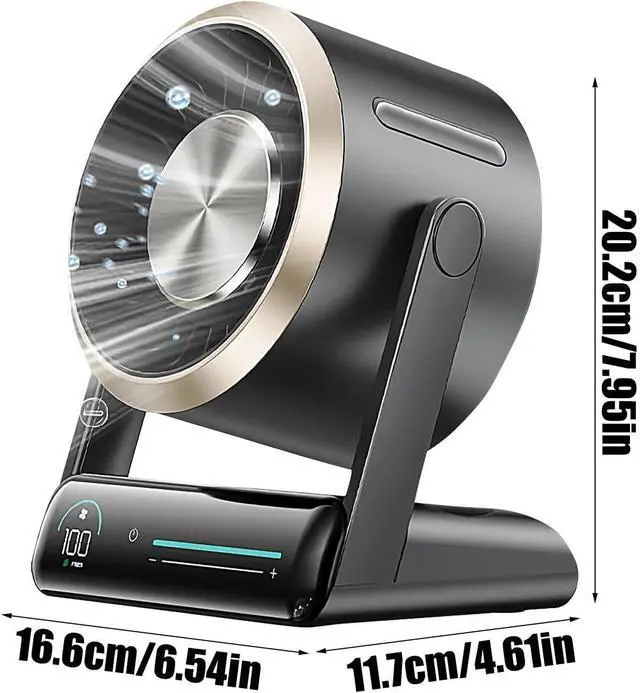 Alt view image 5 of 7 - Desktop Fan - Portable 100-Speed Digital Display | Personal Cooling Portable Fan - for Home Kitchen School Dorm Camping Travel Outdoor Summer Beach Picnic Road Trip