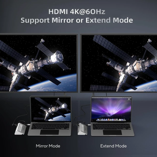 Alt view image 3 of 7 - P9 USB C Docking Station, intpw 9-in-1 USB C Hub with 4K HDMI, PD 100W, 3 Type A/C 3.0 5Gbps, 2 Type-A 2.0, SD/TF, Aluminum USB Hub for Laptop,MacBook, iPad, iPhone 17 Series