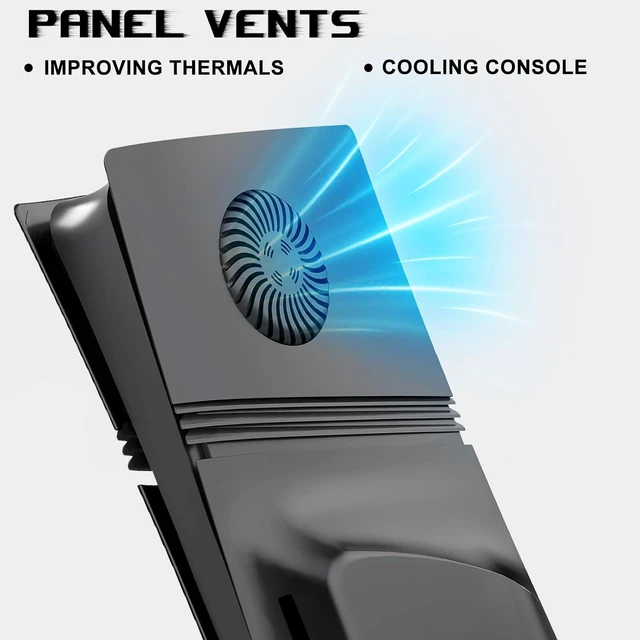 Alt view image 5 of 7 - Cover Plates for PS5 Pro Disc Edition with Cooling Vent, PS5 Pro Faceplate ABS Hard Shockproof Anti-Scratch Dustproof Protective Plates, Replacement Side Shell Skin Case for PlayStation 5 Pro -Black