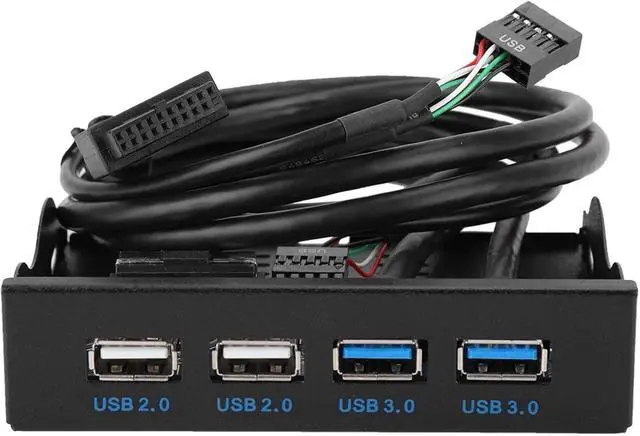 Main image of 3.5in USB Front Panel, High Speed 4 Ports 2 USB 3.0+2 USB 2.0 Hub, 19PIN/9 Pin 3.5 inch Metal Front Panel Connector, for PC Computer Motherboard