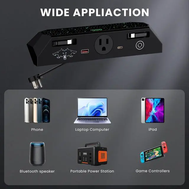 Alt view image 7 of 7 - Cybertruck Multi-Ports USB Hub for Cyber Truck 2023+ Center Console Hidden Fast Charger with Retractable Cable Dual USB-C Ports Docking Station Accessories (for Cybertruck 2.0)