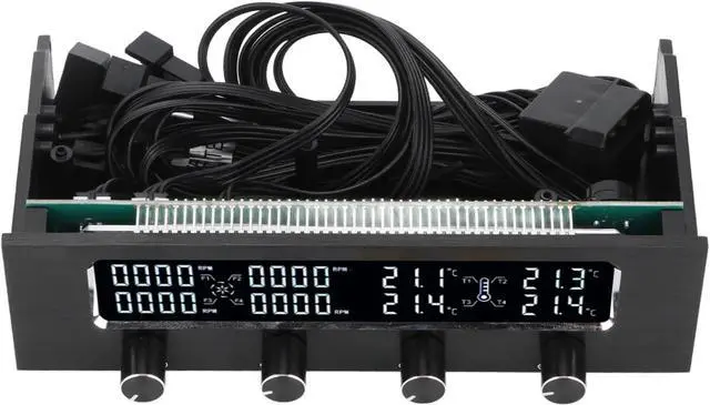 Main image of KUIDAMOS PC Fan Controller Adjustable Speed with LCD Display for Effective CPU and Graphics Cooling Durable ABS and Aluminum Design