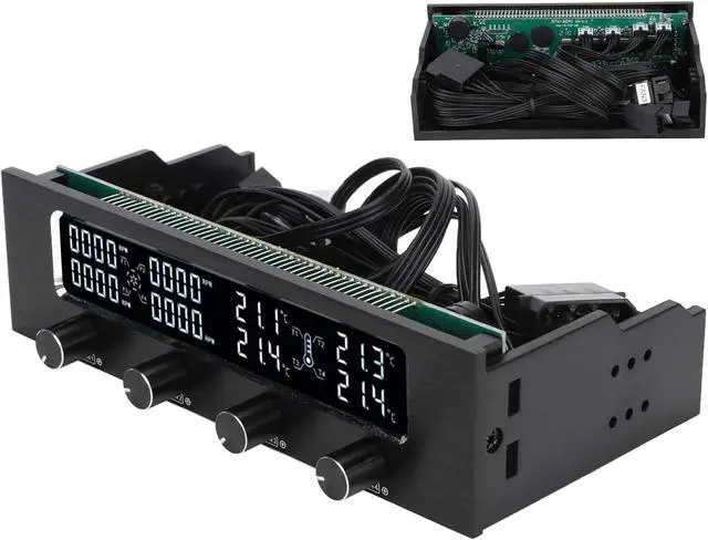 Alt view image 4 of 7 - KUIDAMOS PC Fan Controller Adjustable Speed with LCD Display for Effective CPU and Graphics Cooling Durable ABS and Aluminum Design