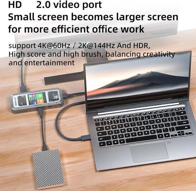 Alt view image 3 of 7 - Multiport USB C Docking Station PD100W Charging HDTV RJ45 Ethernet USB3.0 3.5mm for Notebook USB C Docking Station Gigabit Ethernet