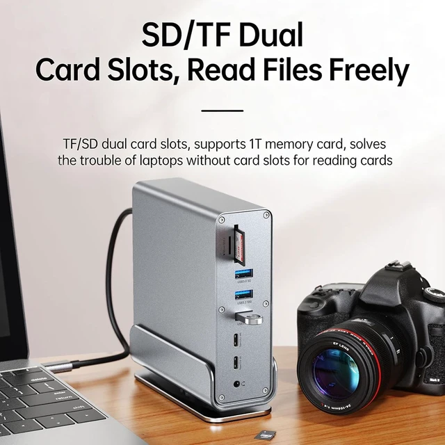 Alt view image 4 of 7 - 15 in 1 USB C Docking Station with Gigabit Ethernet and Sound