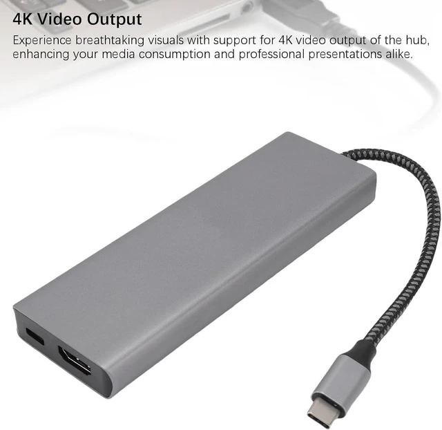 Alt view image 5 of 7 - ASHATA 4K Video Output Type C Hub Lightweight Aluminum Alloy Docking Station for Home Office with Versatile Expansion