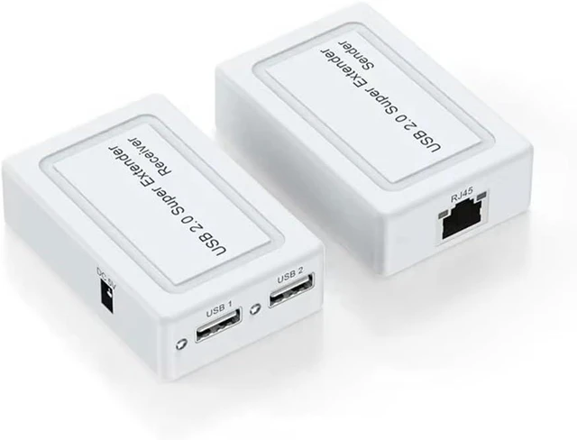 Alt view image 7 of 7 - USB Extender Over Cat6 Cable 100M 2-Port USB Hub for Printer USB