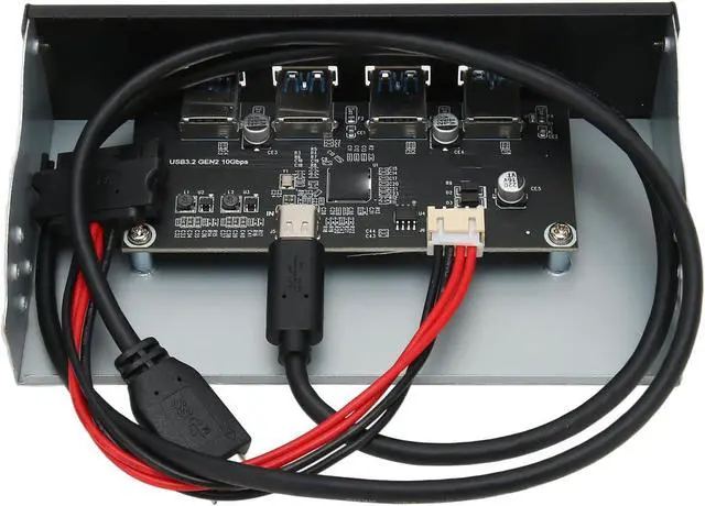 Alt view image 4 of 7 - Cryfokt USB 3.2 Front Panel Hub with 4 Ports for HighSpeed Data Transfer in Desktop Systems, 5.25" Optical Drive Extension Panel (Optical Drive 4USB Type E)