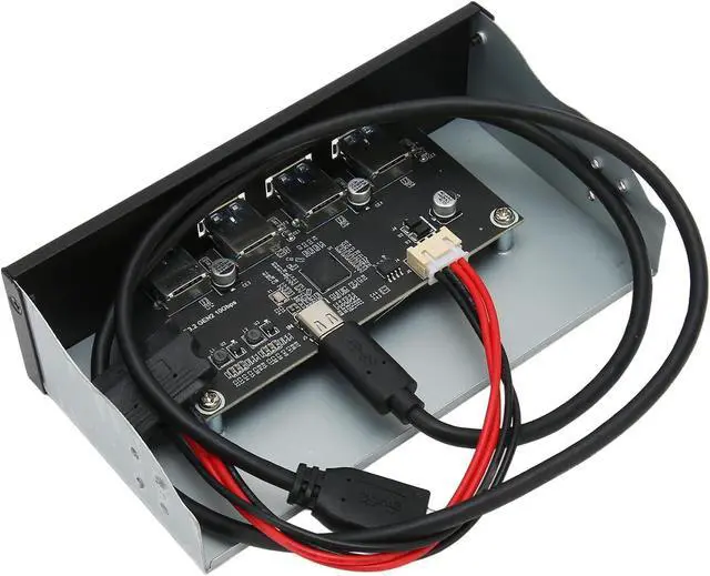 Alt view image 5 of 7 - Cryfokt USB 3.2 Front Panel Hub with 4 Ports for HighSpeed Data Transfer in Desktop Systems, 5.25" Optical Drive Extension Panel (Optical Drive 4USB Type E)