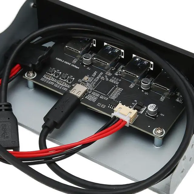 Alt view image 7 of 7 - Cryfokt USB 3.2 Front Panel Hub with 4 Ports for HighSpeed Data Transfer in Desktop Systems, 5.25" Optical Drive Extension Panel (Optical Drive 4USB Type E)