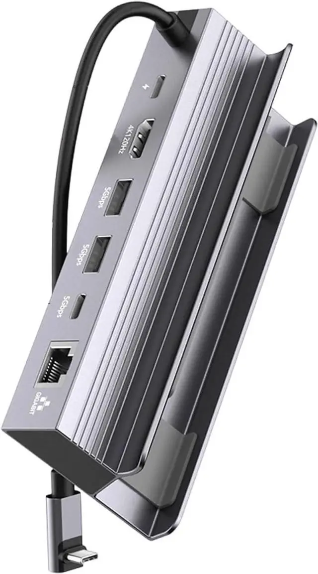 Alt view image 4 of 7 - Aluminum USB C Hubs with 4K 120Hz 3 USB Port and Gigabit for Gaming and Offices Use Gaming Dock for SteamHandheld
