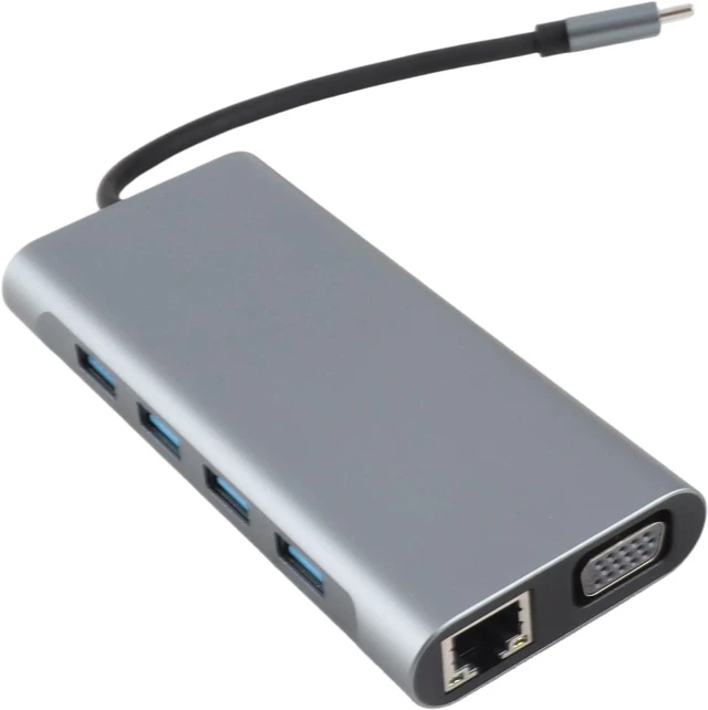Alt view image 2 of 7 - Luqeeg Type C Hub High Definition 4K Multi Port Adapter for and XPS in Aluminum Alloy