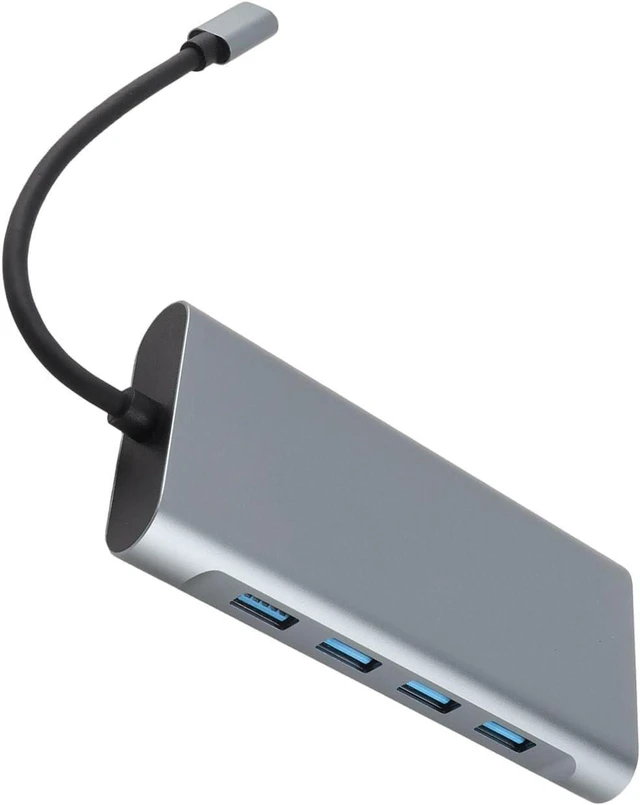 Alt view image 5 of 7 - Luqeeg Type C Hub High Definition 4K Multi Port Adapter for and XPS in Aluminum Alloy