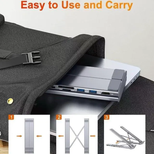Alt view image 3 of 7 - 9-in-1 USB C Docking Station With USB 3.0 Ethernet And 100W PD Charging For Enhanced Laptop Functionality