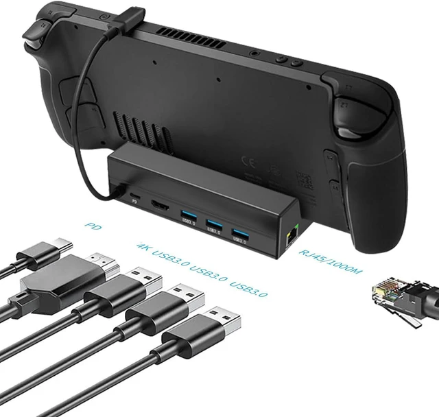 Alt view image 5 of 7 - Multi Port USB Dock for Handheld Gaming with Metal Case and Display Aluminum SteamHandheld Dock