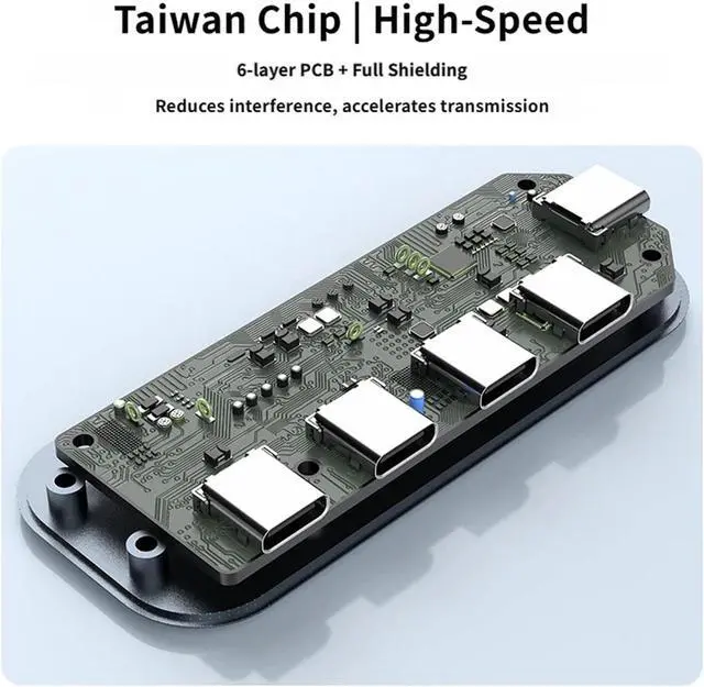 Alt view image 6 of 7 - 4K 60Hz USB C Docking Station with Video Output, 10Gbps USB C Data Ports and 100W PD Input, Aluminum Hub for Home and Travel Desk Use Type Dock Multiport Adapter Desktop Hub Home