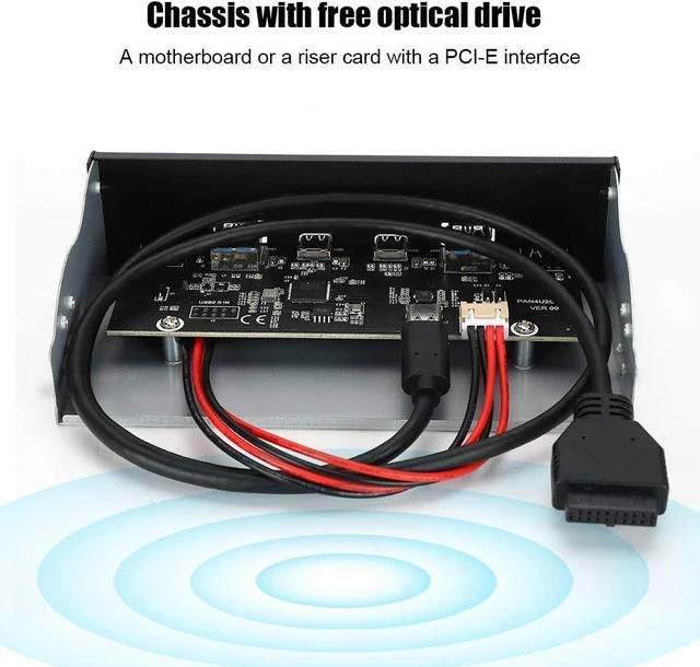 Alt view image 2 of 7 - USB 3.1 Gen2 Front Panel 10Gbps Optical Drive Expansion Type C Type E Hub USB 3.0 2.0 Desktop Computer Parts 80cm Extension Cable Black Heavy Duty PC Case Upgrade Accessory