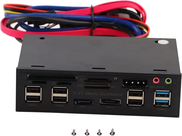 Alt view image 6 of 7 - Yinhing 525E20 Multi Functional Front Panel with USB 3.0/2.0 Hub ESATA Ports and Card Reader High Speed Data Transfer Supports M2/TFSD MSCF Cards Up to 64G