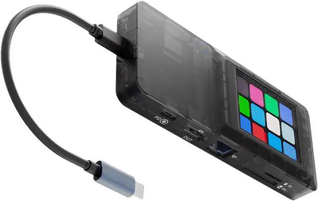 Alt view image 3 of 5 - Powered USB Hub with Touch Control LCD for Laptop, Versatile 8 Interfaces Including RJ45 and Memory Card, Ideal for Home and Office Use
