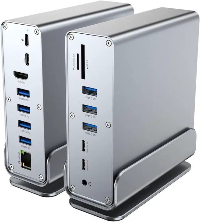 Alt view image 5 of 7 - 15 in 1 USB C Dock with HDTV Output PD100W Charging Ethernet Port and Multiple Connectivities Option USB C Port