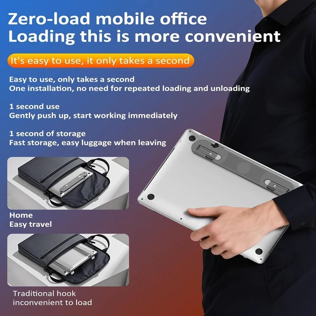 Alt view image 3 of 7 - Foldable Aluminum USB C Stand Dock 7 Port Expansion 4K60Hz 100W Charging Ethernet Card Reader for Laptops USB C Laptop Stand
