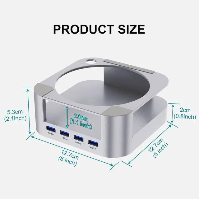 Alt view image 6 of 7 - USB 3.0 Adapter with Cooling Aluminum Stand Includes 4 Port Fast Data Transfer Vent Hub