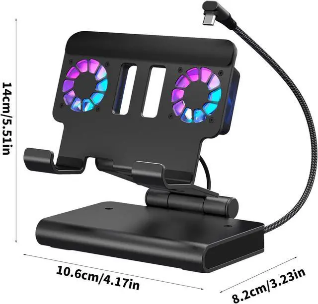 Alt view image 3 of 7 - 6 in 1 Gaming Docking Station with Double Fan Cooling Stand Multiple Port for Handheld Game Console Game Console Docking Station