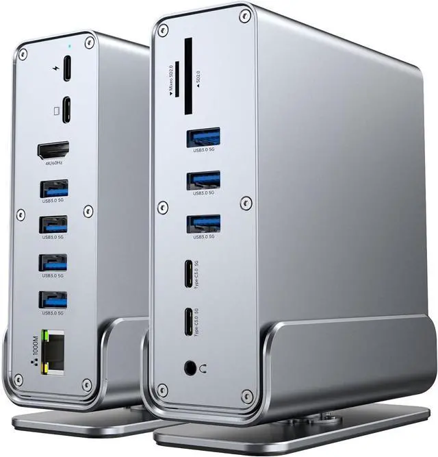 Alt view image 7 of 7 - 15 in 1 USB C Dock with HDTV Output PD100W Charging Ethernet Port and Multiple Connectivities Option USB C Port