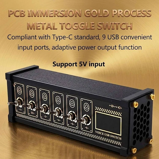 Alt view image 2 of 7 - 6 Ports USB C Switcher, Cyberpunk USB Docking Station with 6 Port USB Docking Station, 9 USB Convenient Input Ports, Button Switch, Data Transmission, for Tablets, and Gadgets