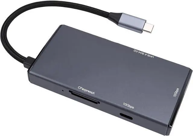 Alt view image 7 of 7 - SENECESLI Versatile USB C Hub 5 in 1 Multi Port Adapter for Simultaneous Card Reading Perfect for Outdoor Filming Aluminum Alloy