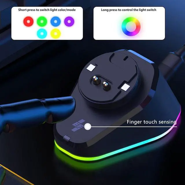 Alt view image 4 of 7 - Gaming Charging Base for G502 / G502X / Auto Connection Double USB Hub Intelligent Lighting Color Light Dock