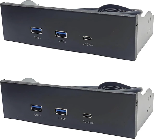 Main image of 2X USB Front Panel for PC 2Port USB 3.2 GEN1 5Gbps+ 1Port Type-C 10Gbps/20Gbps Hub for Desktop 5.25inch Floppy Drive Bay