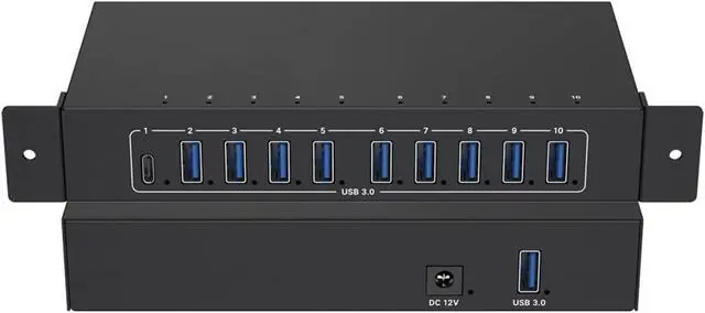 Alt view image 3 of 7 - 10 Port USB Version Center with 105W Power 5Gbps Data Transfer Simultaneous Multiple Device Connection for Laptop Accessories