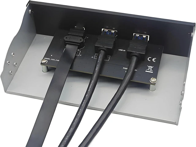 Alt view image 7 of 7 - 2X USB Front Panel for PC 2Port USB 3.2 GEN1 5Gbps+ 1Port Type-C 10Gbps/20Gbps Hub for Desktop 5.25inch Floppy Drive Bay